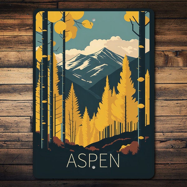 Aspen Home Decor Sign, Mountain Home Decor, Custom Cabin Sign, Personalized Sign, Nature Lover Gift, Aspen Wall Art, Metal Sign