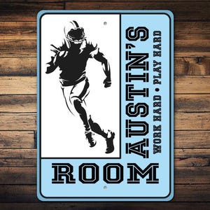 Kid Football Room Sign, Custom Kid Sport Sign, Football Room Decor, Football Player Gift, Football Gift, Sign For Football Players, Football