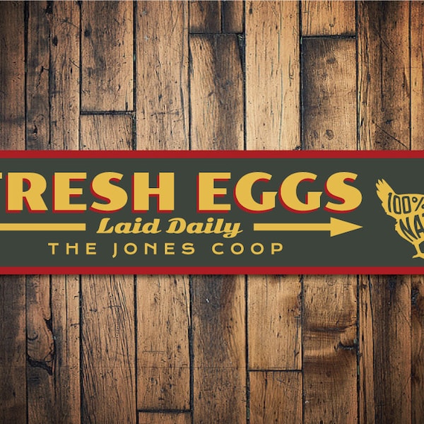 Fresh Egg Location, Local Fresh Egg, Chicken Egg Lovers, Sign For Chicken, Chickens, Pet Chicken Sign, Local Eggs - Quality Aluminum Signs