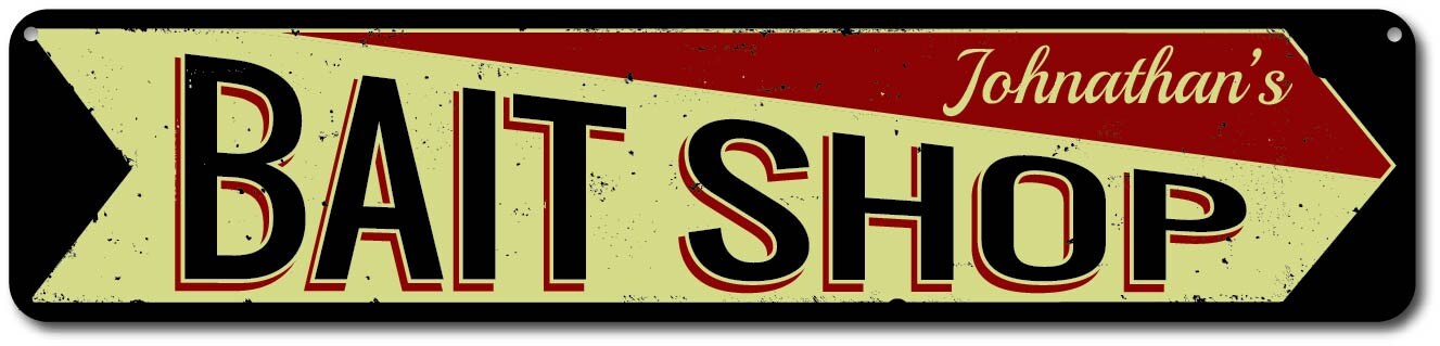 Bait Shop Sign Shop Arrow Sign Gift for Fisherman Sign | Etsy