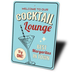 Margarita Lounge Sign, Cocktail Lounge Sign, Margarita Lover Gift, Mexican Restaurant Decor, Cocktail Lover Sign, Quality Metal Lounge Signs image 4