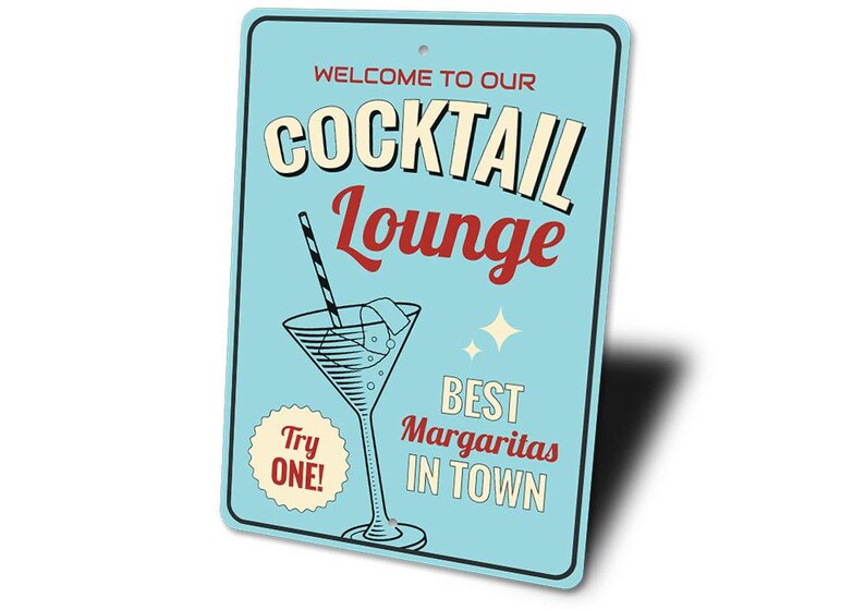 Margarita Lounge Sign, Cocktail Lounge Sign, Margarita Lover Gift, Mexican Restaurant Decor, Cocktail Lover Sign, Quality Metal Lounge Signs image 4