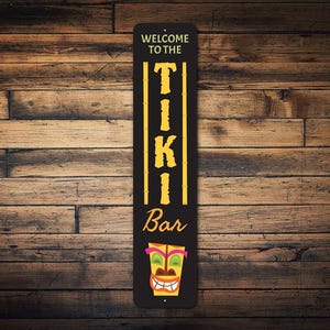 Welcome To Tiki Bar, Tiki Bar Welcome, Tiki Bar Sign, Tropical Bar Decor, Tropical Decor, Coastal Bar, Tiki Drinks, Tiki - Quality Aluminum