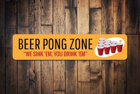 Beer Pong Funny Metal Sign Frat Party House Pub Wall Decor Beer Pong Funny Metal Sign Frat Party House Pub Wall Decor
