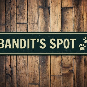 Pet Spot Sign, Personalized Paw Print Sign for Cat Dog Gift, Custom Pet Sign, Animal Lover Sign, Birthday Metal Gifts - Quality Aluminum