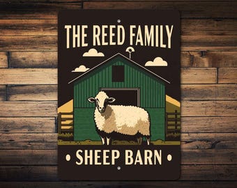 Custom Sheep Barn Sign, Sheep Barn Sign, Retro Sheep Decor, Gift For Farmers, Sheep Farm Decor, Custom Sheep Gift, Sheep Owner Gift, Sheep