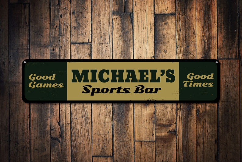 Sports Bar Sign Personalized Good Times & Good Games Sign Etsy