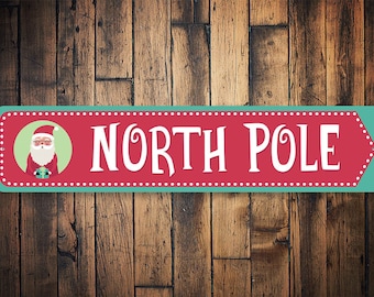 Christmas North Pole Sign Etsy
