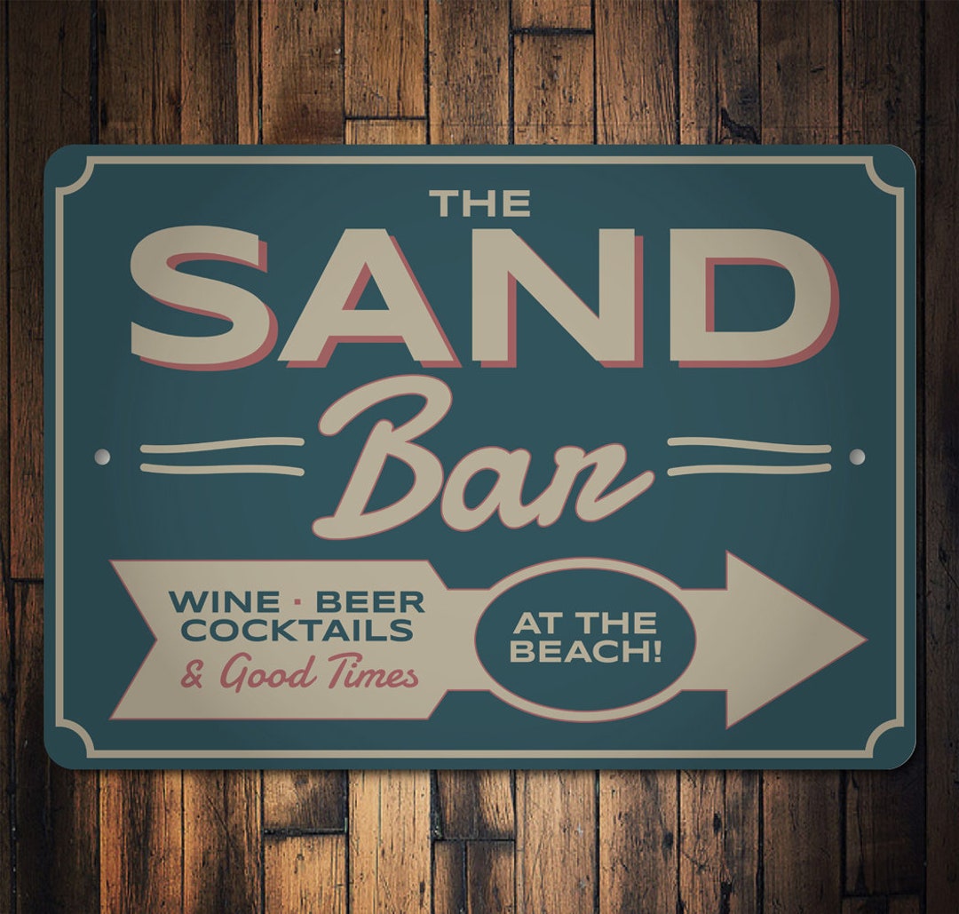 The Sand Bar Sign, Summer Drink Bar Sign, Beach Bar Decor, Bar Beachy