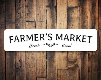 Farmers Market Sign, Decor For Farmers, Sign For Farming, Fruit Market, Farmers Market, Decor For Farm, Farming Gift - Quality Aluminum