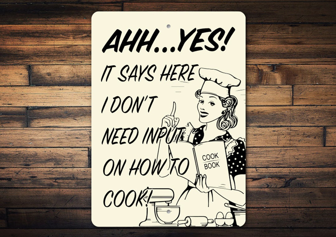 Retro Kitchen Sign, Funny Kitchen Decor, Retro Decor, Kitchen Signs