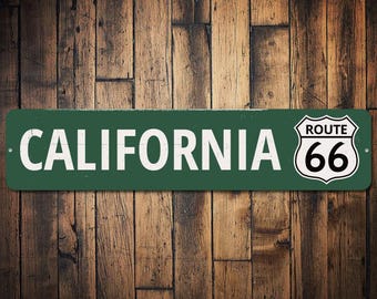 California Route 66 Schild, personalisierte State Historische US Straße Name & Nummer Geschenk, Custom Metal Man Cave Decor - Qualität Aluminium Cali Decor
