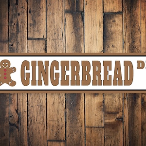 Cute Gingerbread Sign, Quality Aluminum Christmas Decor for Kitchen & Home