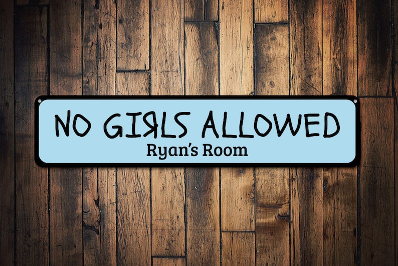 No Girls Allowed Sign Personalized Boy Name Room Sign Custom | Etsy