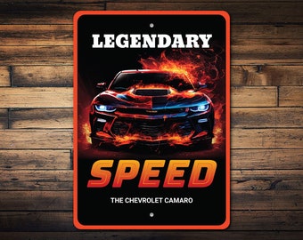 Fast Camaro Sign, Cool Camaro Gift, Speed Camaro Sign, Dads Camaro Garage, Camaro Garage, Custom Garage Gift, Custom Camaro Gift -Metal Sign