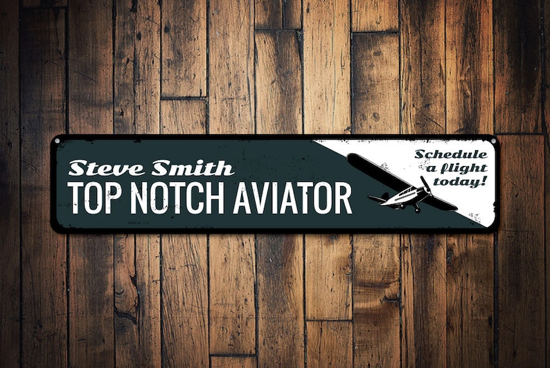 Top Notch Aviator Sign Personalized Schedule Flight Today Pilot Name Sign Custom Metal Airplane Decor Quality Aluminum Pilot Decoration