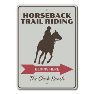 Horseback Rider Sign, Trail Riding Sign, Custom Ranch Sign, Custom Ranch Decor, Trail Arrow Sign, Horse Rider Sign, Quality Metal Sign Decor image 3