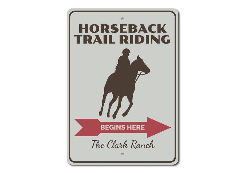 Horseback Rider Sign, Trail Riding Sign, Custom Ranch Sign, Custom Ranch Decor, Trail Arrow Sign, Horse Rider Sign, Quality Metal Sign Decor image 3