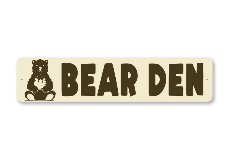 Bear Den Sign, Hunting Lodge Decor, Cabin Bear Sign, Bear Den Wall ...