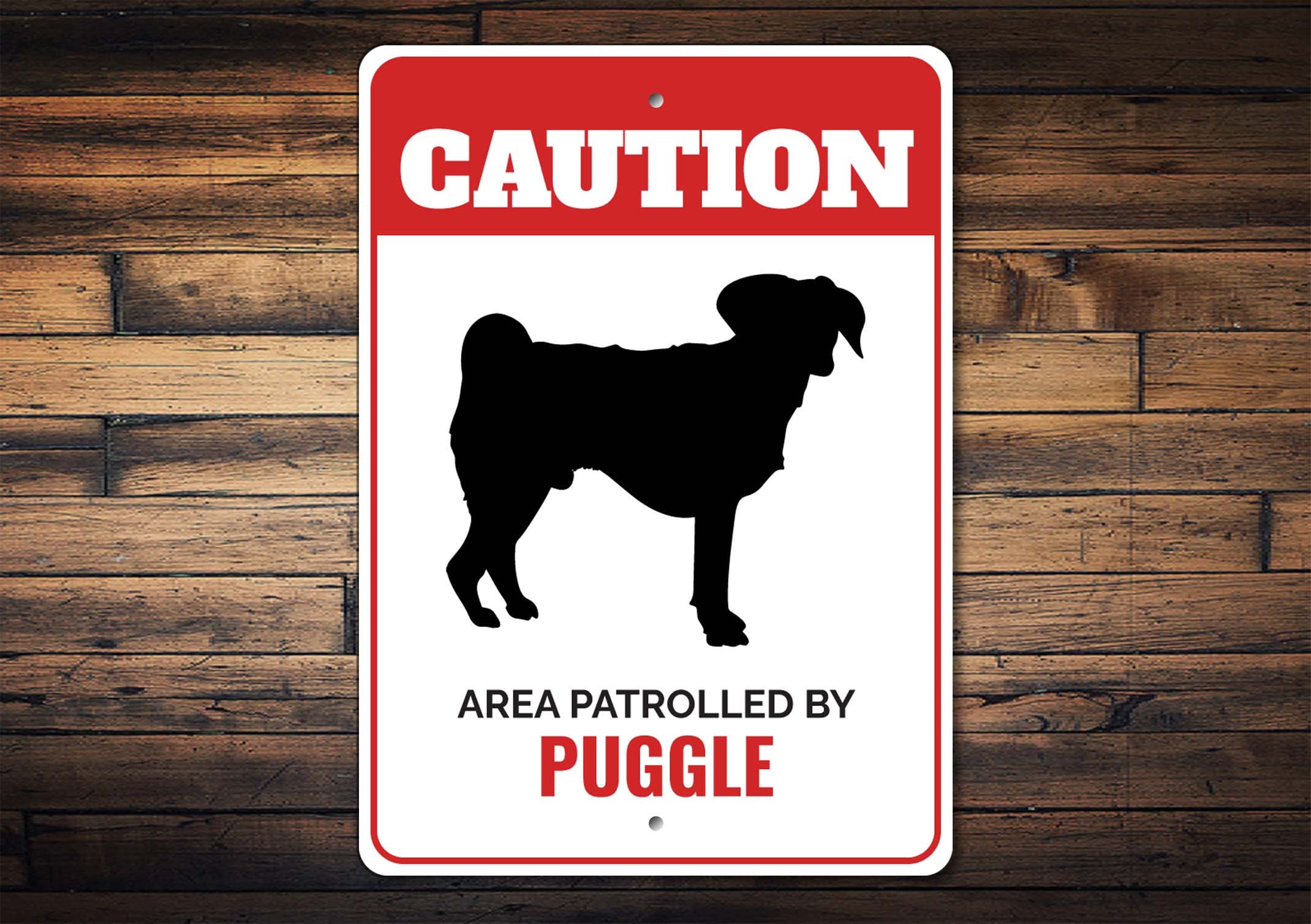 Puggle Sign Puggle Dog Sign, Caution Dog Sign, Puggle Lover, Dog Breed Signs ...