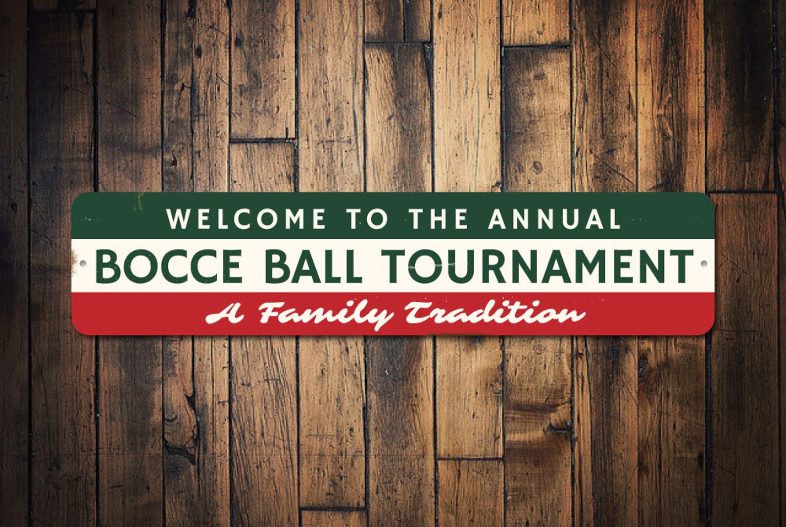 Annual Bocce Ball Tournament Sign Custom Family Etsy