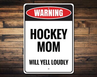 Bord hockeymoeder, decor hockeymoeder, bord voor hockeyfan, decor hockeylounge, decor bord, kamerdecoratie, metalen bord, kwaliteitsmetaal, hockeybord