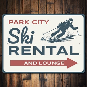 Ski Rental Sign, Ski Lounge Sign, Custom Ski Sign, Ski Cabin Sign, Ski Home Decor, Ski Lodge Decor, Ski Resort Sign, Ski Metal Sign