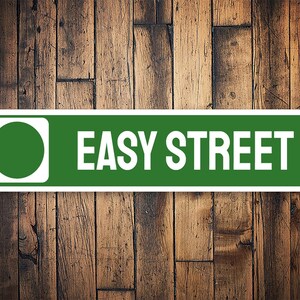 Easy Street Ski Sign, Ski Trail Sign, Ski Lodge Sign, Winter Sports Sign, Gift For Skier, Ski Lover Gift, Ski Cabin Decor - Quality Aluminum
