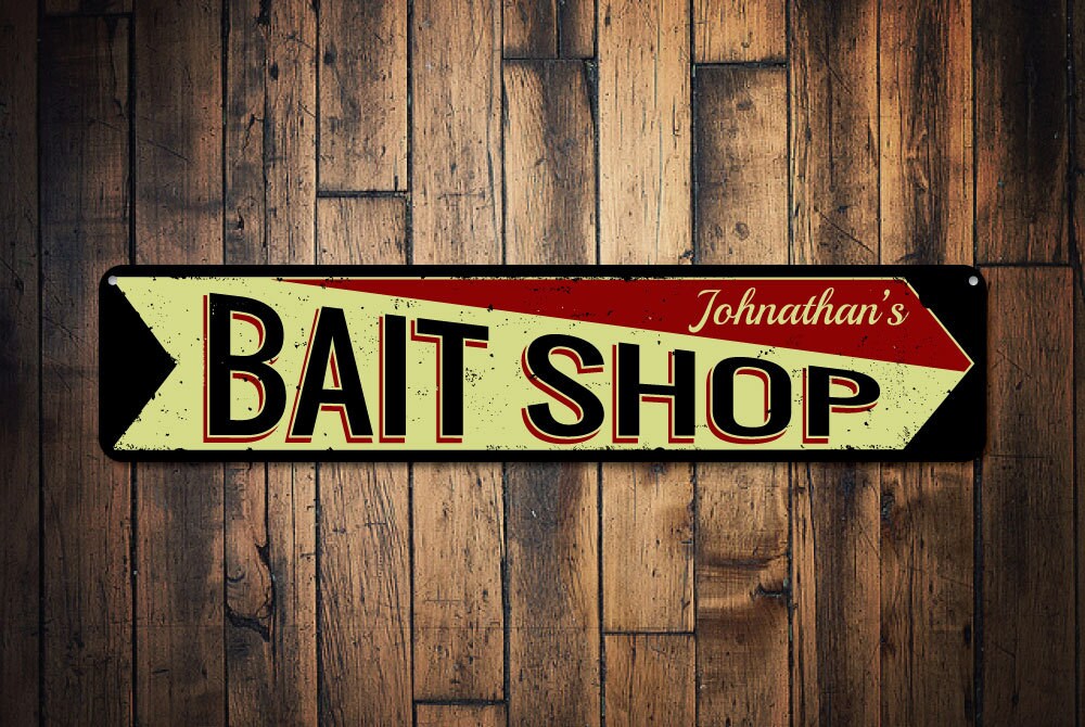 Bait Shop Sign Shop Arrow Sign Gift for Fisherman Sign Etsy