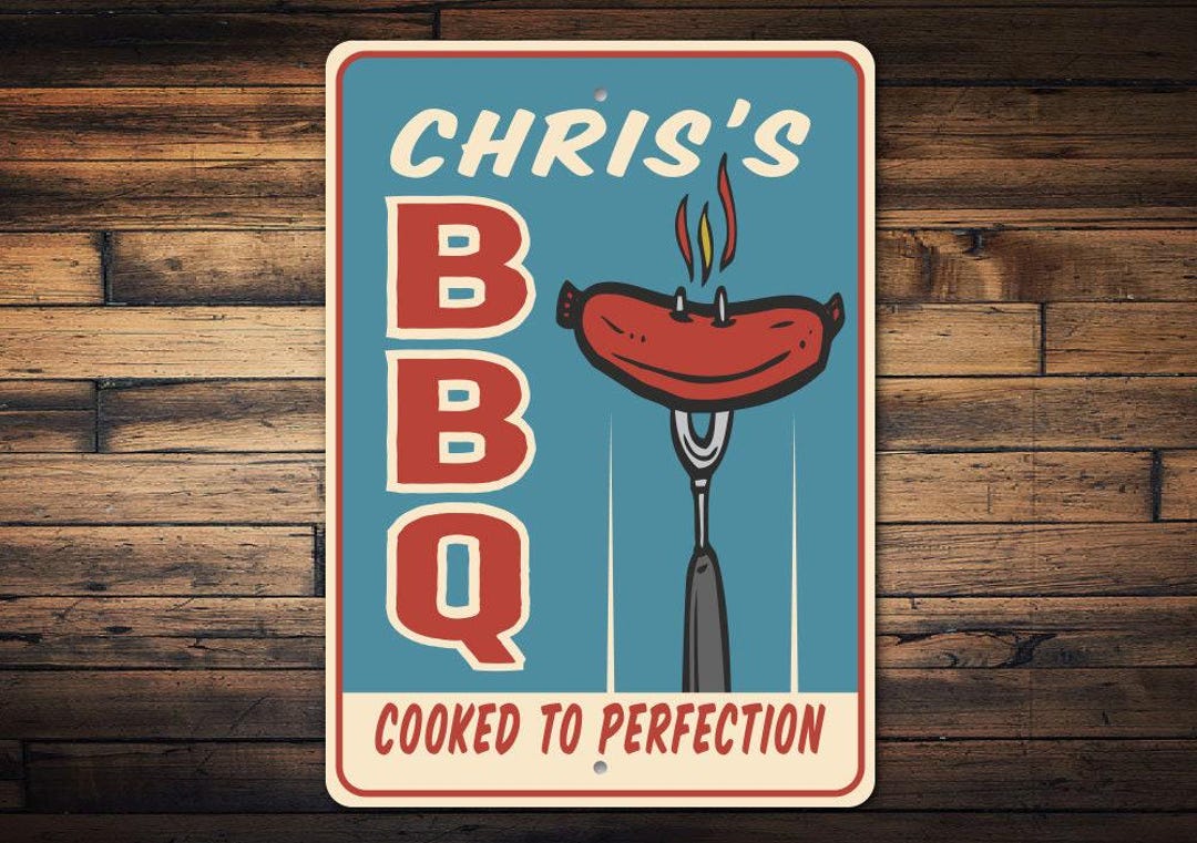 Custom BBQ Grill Sign, BBQ Cooking Sign, BBQ Backyard, Backyard ...