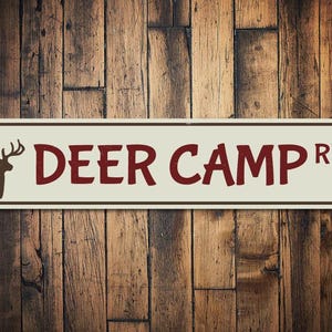 Deer Camp Rd Sign, Custom Leak House Street Sign, Metal Deer Lover Road Sign, Deer Hunter Gift, Lake Decor - Quality Aluminum Deer Camp Sign