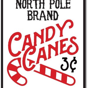 Candy Canes Sign, Candy Canes Decor, North Pole Sign, North Pole Decor, Candy Cane Sign, Holiday Candy Lover Sign, Quality Metal Candy Decor image 2