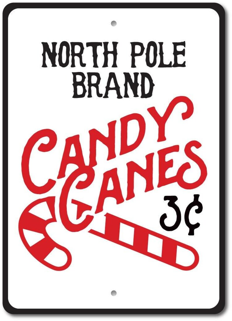 Candy Canes Sign, Candy Canes Decor, North Pole Sign, North Pole Decor, Candy Cane Sign, Holiday Candy Lover Sign, Quality Metal Candy Decor image 2