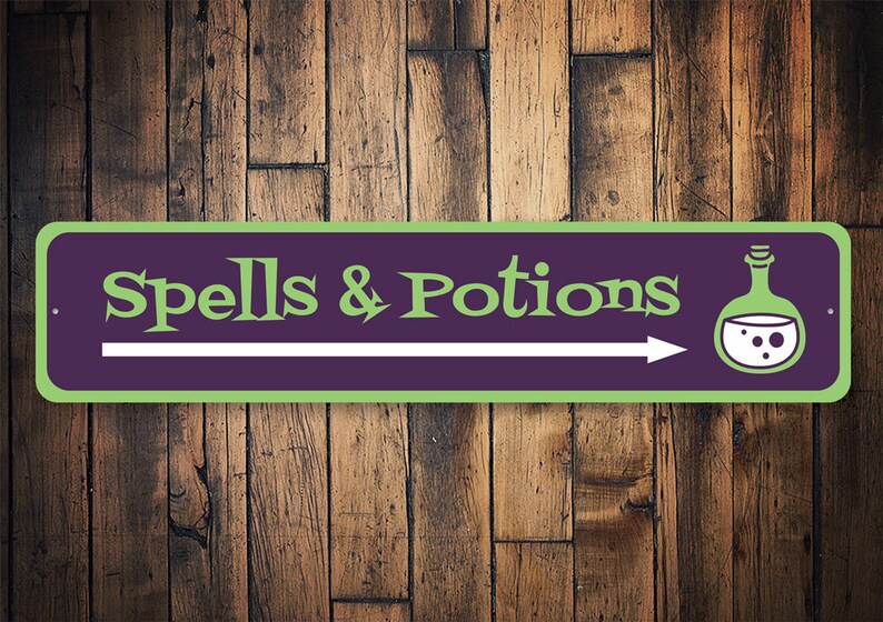 Spell /& Potions Halloween Signs Halloween Decor Halloween Witches Quality Aluminum Decoration Scary Halloween Sign Witch Spell Lover