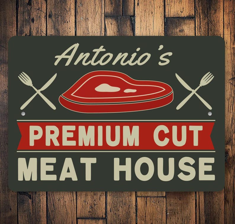 Meat House Sign, Custom Meat Sign, Custom Meat Cooker Decor, Cook Decor ...