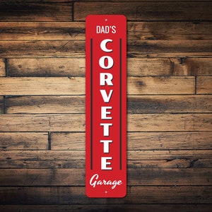 Dads Corvette Garage, Dads Garage, Dads Corvette, Sport Car Garage, Vette Head, Dads Vette, Dads Gift, Vette Gift Decor - Quality Aluminum
