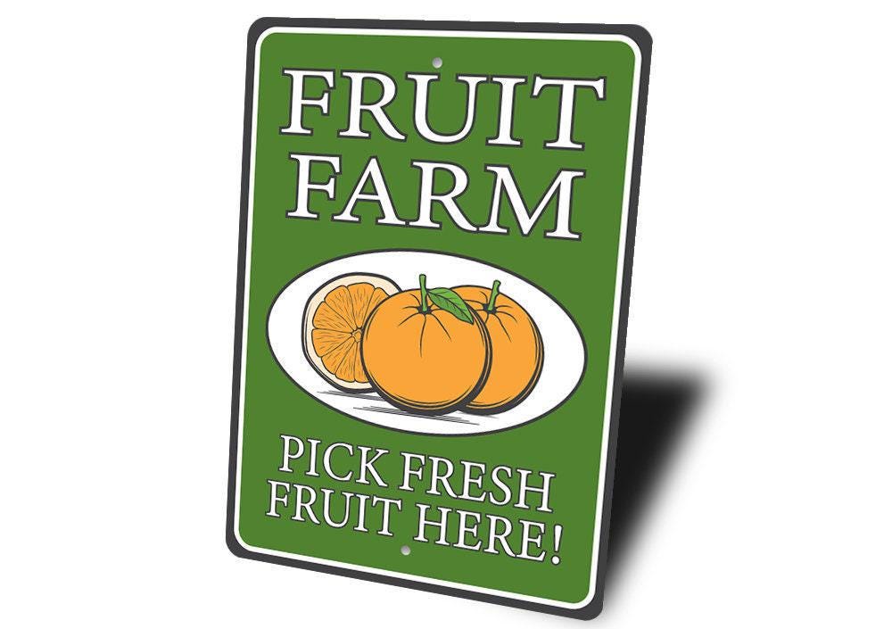Fruit Farm Sign, Fruit Growing Sign, Fruit Garden Sign, Fruit Grower ...