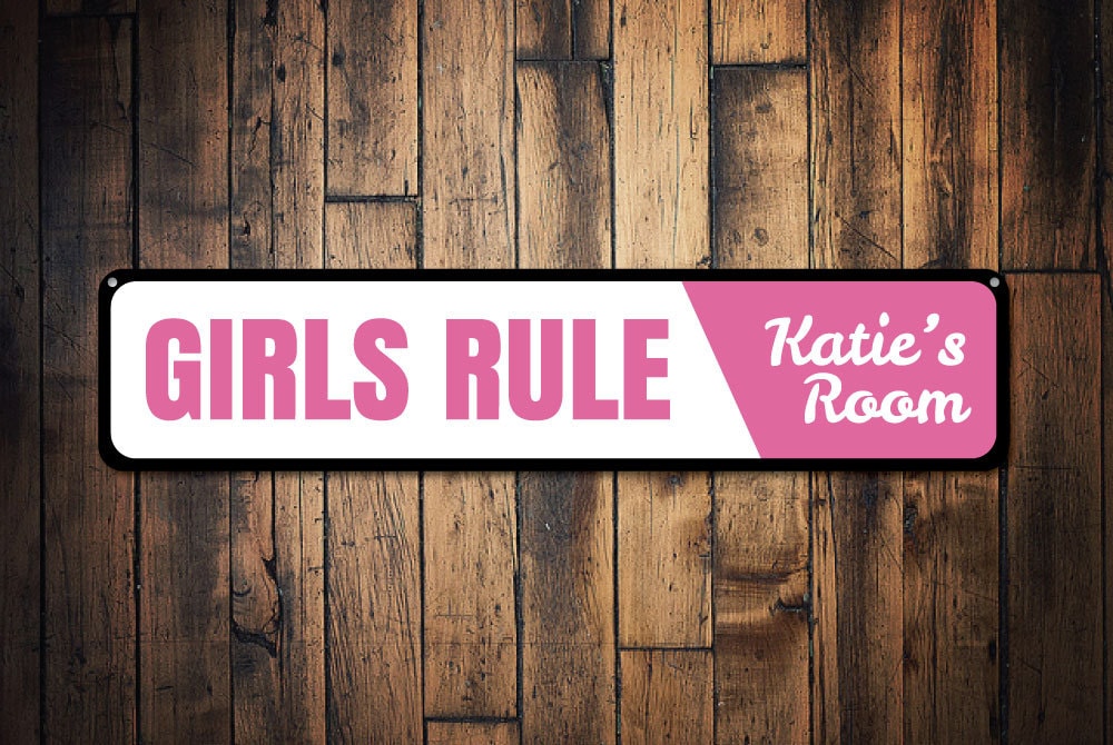 Girls Rule Sign Personalized Kid es Room Sign Custom Girl Etsy