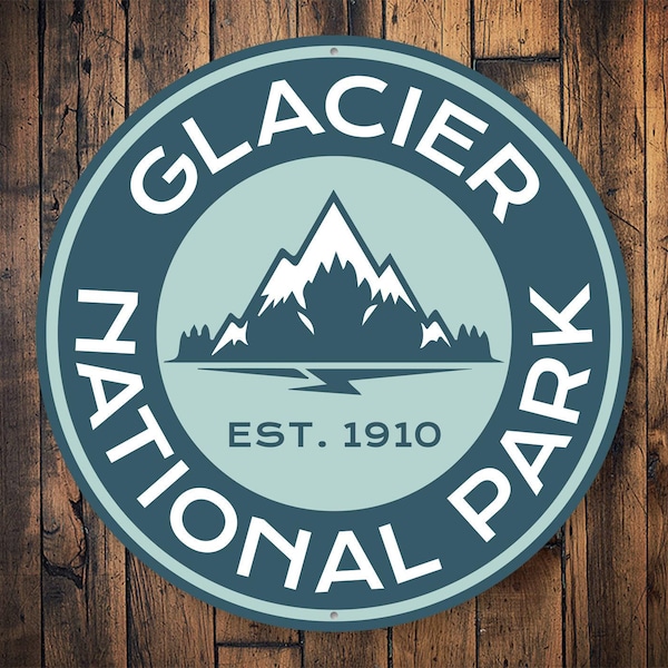Glacier National Park, National Park Glacier, Ice Mountain Sign, Park Traveler, Park Guru, Explorer Decor, Park Lover  - Metal Sign