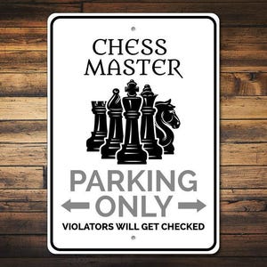 Chess Master Gift, Chess Master Parking Sign, Chess Lover Gift, Chess Decor, Chess Sign, Chess Master Sign, Quality Aluminum Chess Players