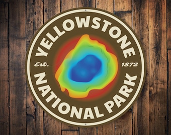 Yellowstone National Park, National Park Decor, State Park Decorations, State Park Signs, Park Sign, Traveling Decoration  - Metal Sign