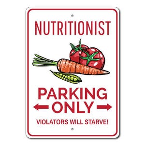 Plaque de stationnement de nutritionniste, cadeau de nutritionniste, plaque de nutritionniste, plaque de nutrition, cadeau de nutrition, stationnement en aluminium de qualité déco nutrition image 3
