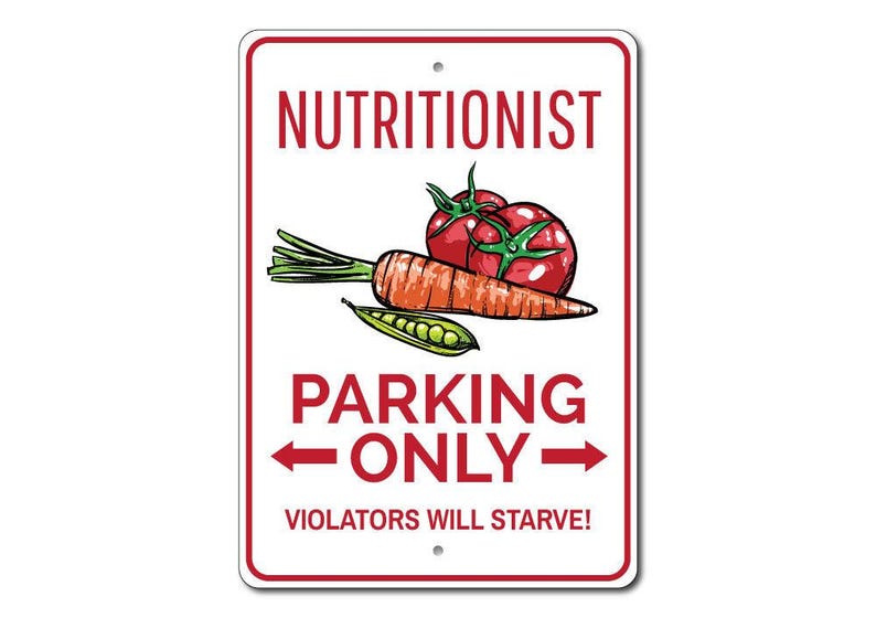 Plaque de stationnement de nutritionniste, cadeau de nutritionniste, plaque de nutritionniste, plaque de nutrition, cadeau de nutrition, stationnement en aluminium de qualité déco nutrition image 3