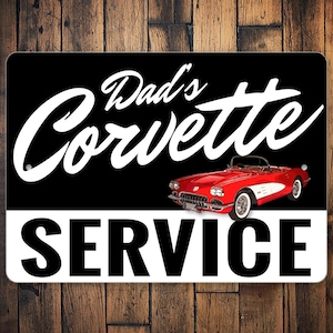 Corvette Service Sign, Custom Corvette Garage, Corvette Garage Sign, Decor For Corvette, Chevrolet Corvette, Sign For Corvette