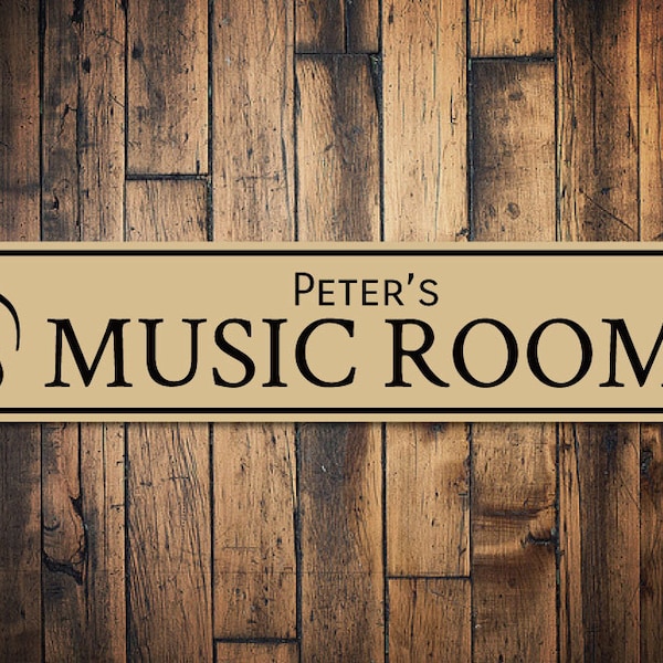 Music Room Sign, Music Note Decor, Gift for Musician, Singer Name Sign, Music Lover Gift, Metal Music Decor, Music Room - Quality Aluminum