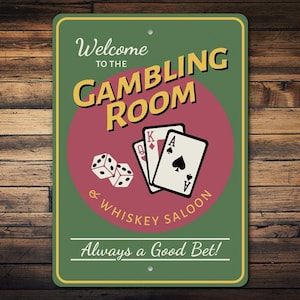 ギャンブルルームサイン、カードルーム、ギャンブル愛好家の装飾、ポーカーギフトサイン、ポーカーカードゲームの装飾、部屋の装飾、メタルサイン、高品質メタル