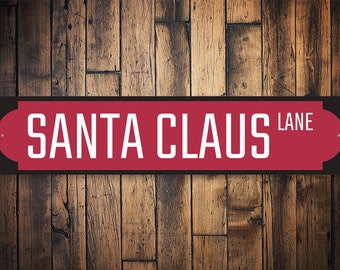 Santa Claus Sign, Santa Claus Lover, Sign For Santa, Decor For Christmas, Santa Lovers, Santa Believers- Quality Aluminum Holiday Sign