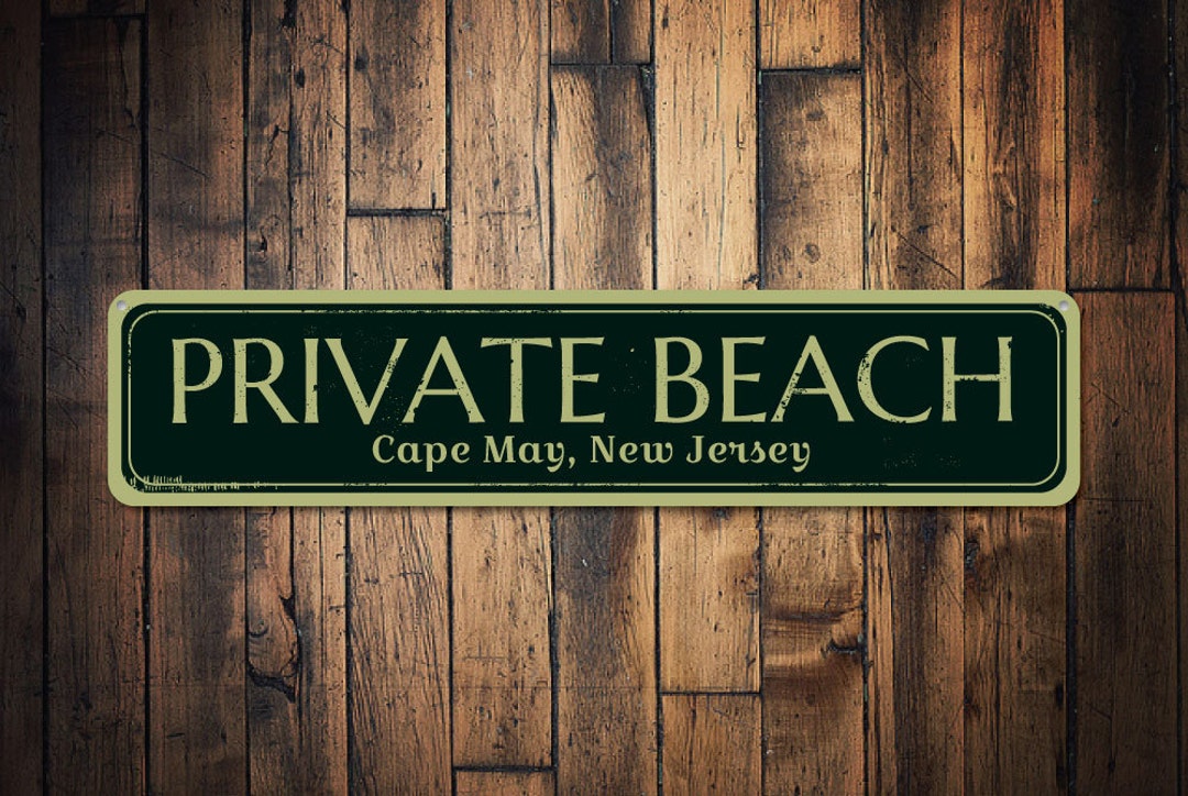 Private Beach Sign Personalized Beach Location Sign Metal - Etsy