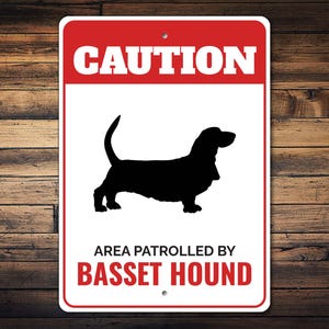 Basset Hound Sign, Basset Hound Decor, Basset Hound Gift, Gate Dog Sign, Dog Breed Signs, Caution Dog Sign - Dog Metal Sign