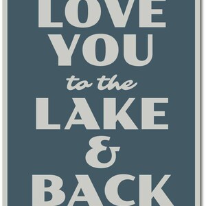 Lake Love Sign, Love Phrase Sign, Love You Sign, Moon And Back Sign, Lake Lover Gift, Lake Wedding Sign, Love Gift, Quality Metal Decoration image 2